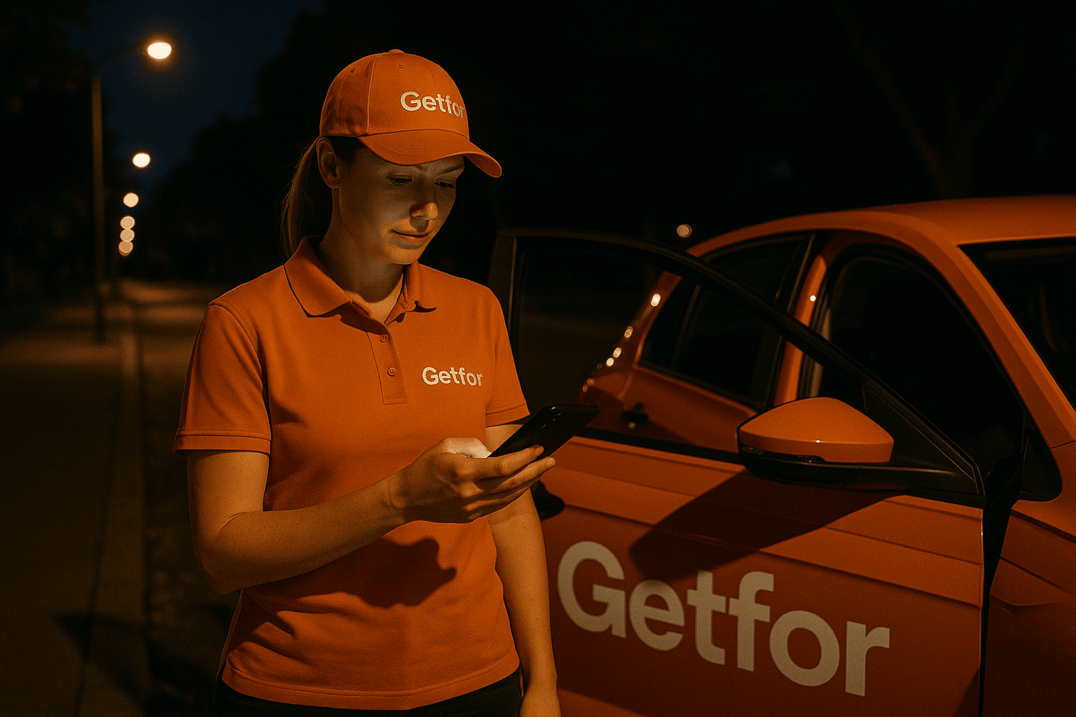 female getfor driver at night