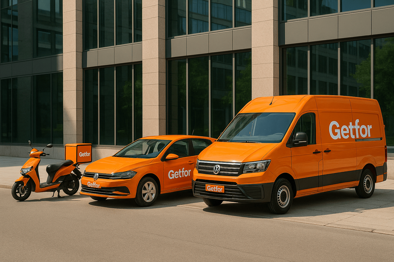getfor branded vehicles outside office block