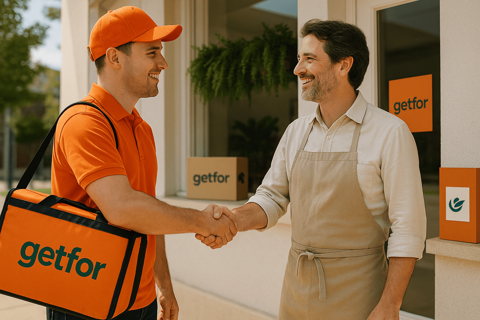 getfor driver shaking hands with retailer